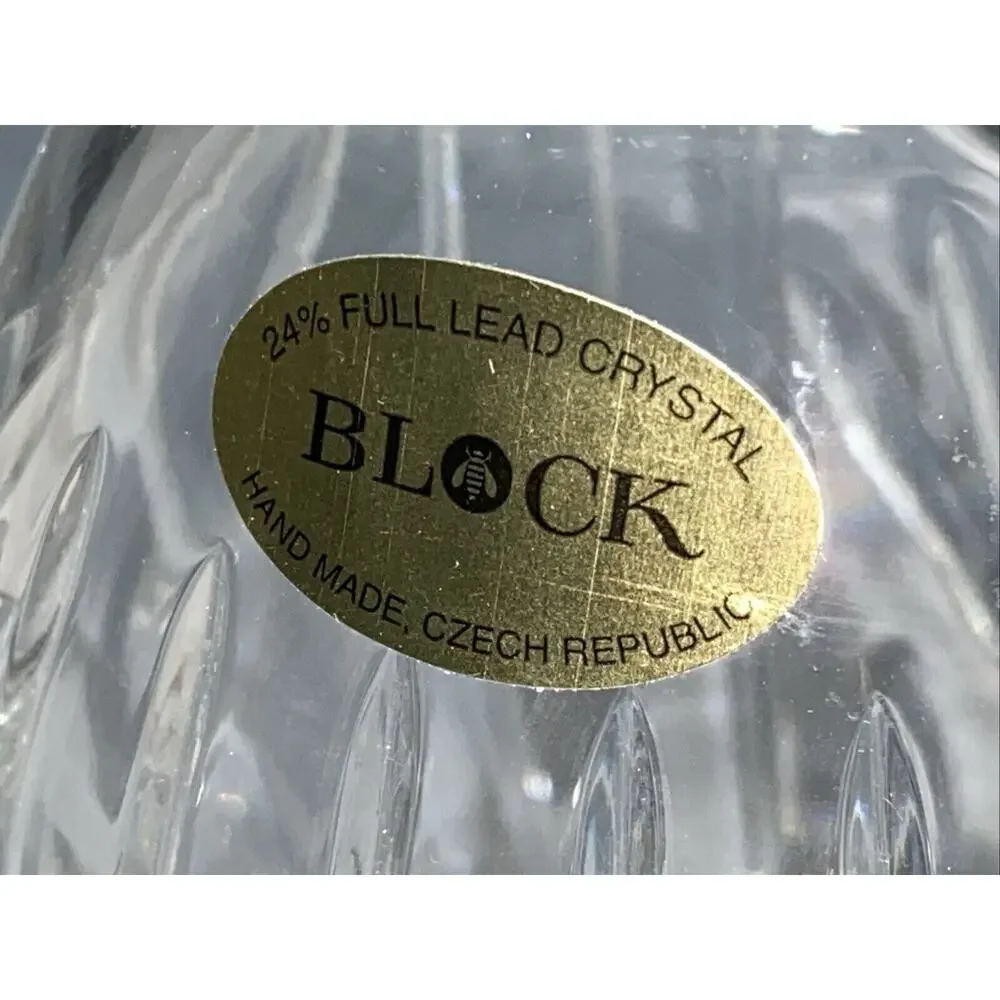 Block‎ Olympic 7” Rose Vase 24% Full Lead Crystal Hand Made In Czech Republic